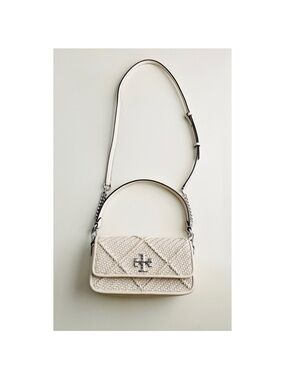 Tory Burch Kira Chevron Woven Small Convertible Shoulder Bag - New Ivory